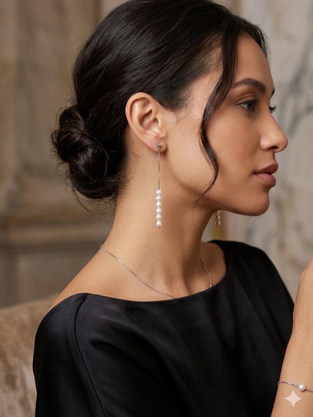 Elegant White Pearl Drop Earrings - Timeless Classic Women Jewelry